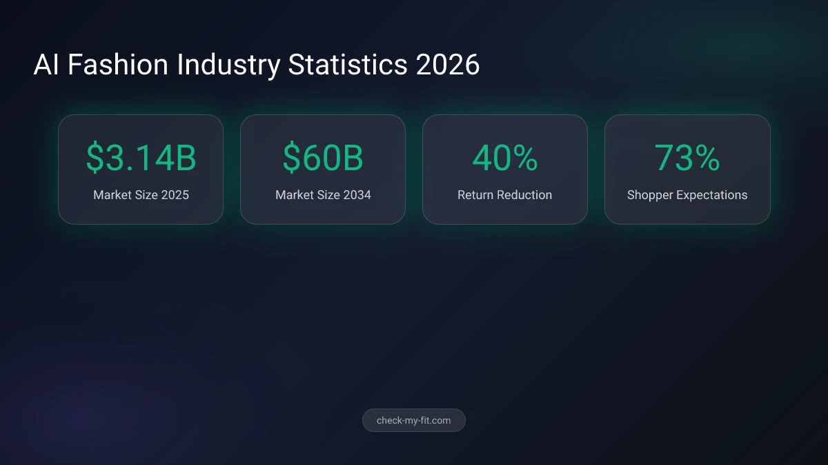 AI in fashion statistics infographic