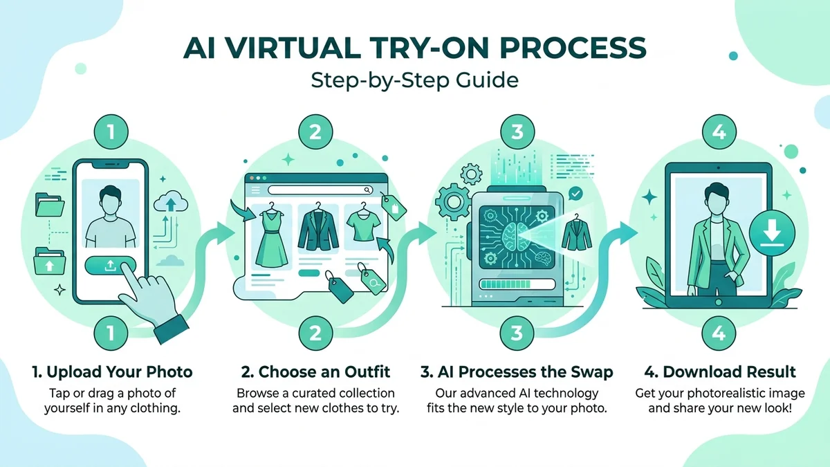 How CheckMyFit virtual try-on process works step by step