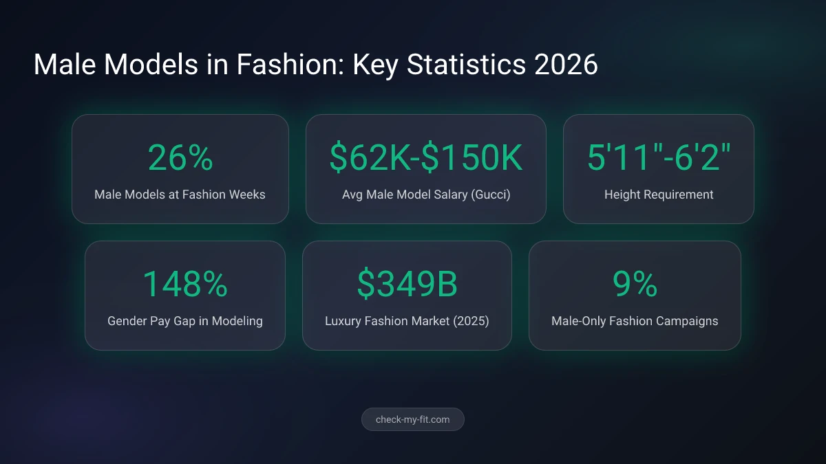 Statistics on the evolution of male fashion model standards across decades