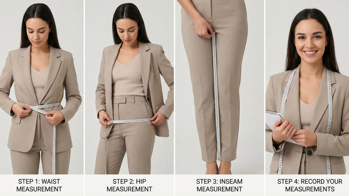 Step-by-step guide to measuring waist, hips, and inseam for pants