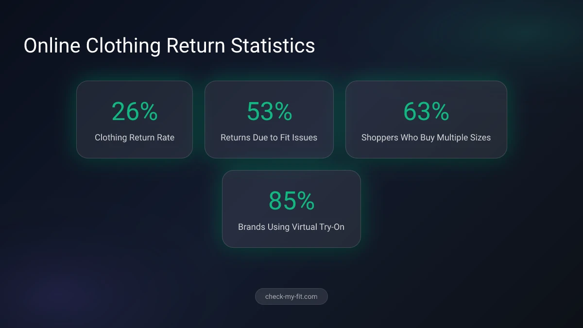 Stats infographic on clothing returns and sizing issues