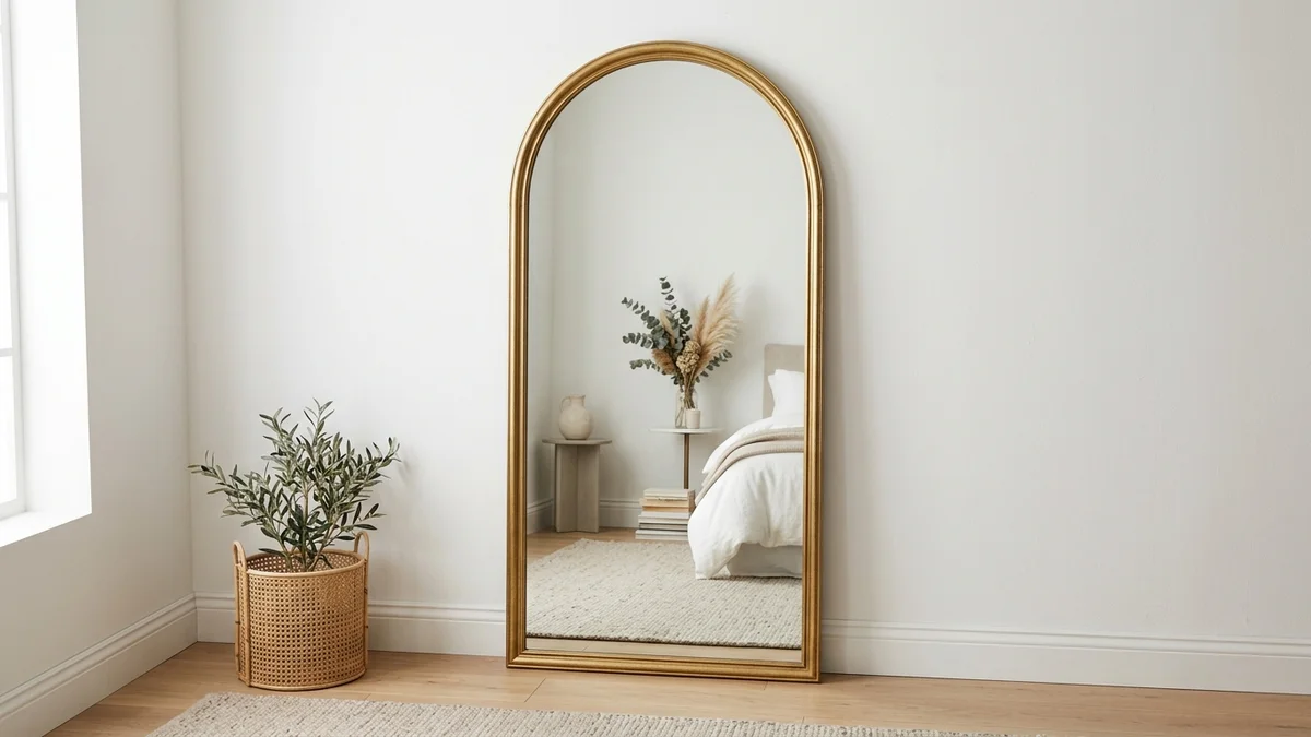 BEAUTYPEAK Arched Full Length Mirror 65x24 Inch