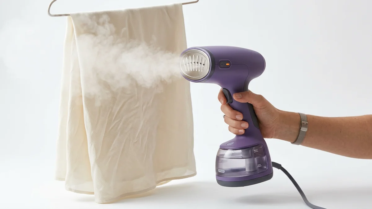 Portable garment steamer for delicate fabrics