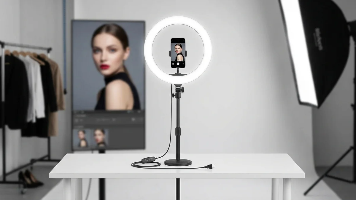 LED Ring Light with Phone Holder