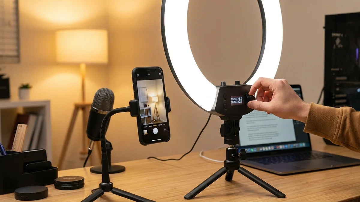LED Ring Light with Phone Holder