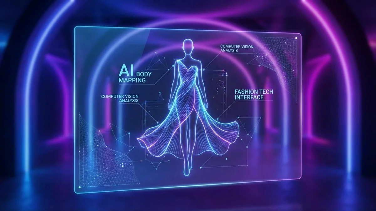 AI technology processing dress try-on visualization diagram