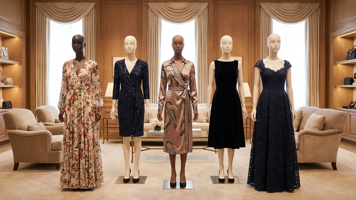Collection of virtual dress styles displayed on different body types