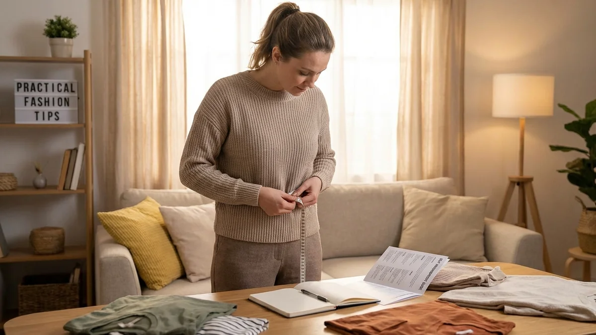 Woman measuring body with tape